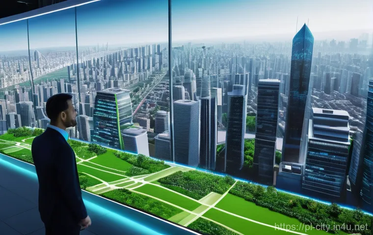 도시계획 분야 취업 시장 분석 - **A modern female urban planner, professionally dressed, in her late 30s, working in a bright, conte...